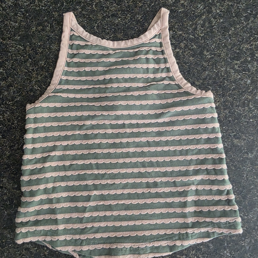 Matilda Jane Gray and White Sleeveless Tank Top